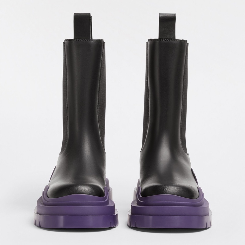 Bottega Veneta Purple Tire Leather Chelsea Boots - Picture 15 of 17
